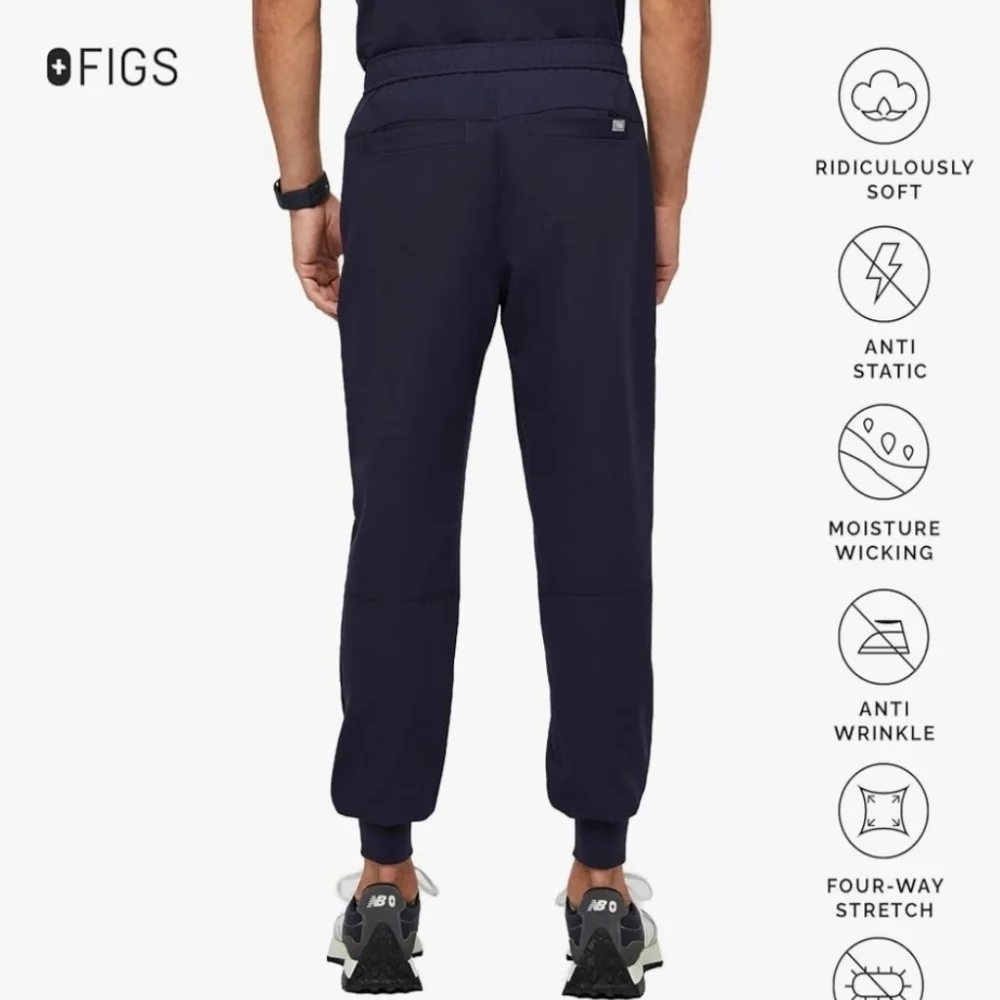 Figs medical professional scrub jogger pants Tansen men's navy blue size XL.
